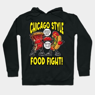 Chicago Style Food Fight, Pizza VS Hotdog Hoodie